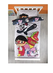 Ropa de cama de edredón individual reversible oficial Ryan's World NUEVA - Imagen 1 de 4