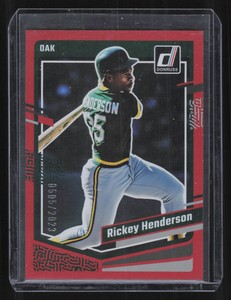 2023 Panini Donruss #189 Rickey Henderson Red Foil #'d /2023