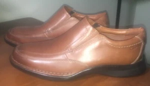 Clarks Collection Shoe Men 10.5 W Soft Cushion Ortholite Leather Loafers Slip On - Picture 1 of 7