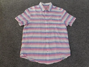 Original Penguin Shirt Mens Medium pink striped button up casual - Picture 1 of 12