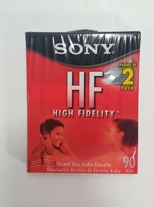 Paquete de 2 cintas de casete de grabación de audio en blanco de 90 minutos Sony de alta fidelidad (HF)  - Imagen 1 de 6