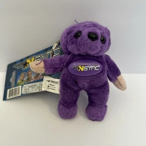 Porte-clés ours en peluche violet NSYNC vintage N-Sync Joshua Scott "JC" Chasez - Photo 1/6