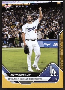 2025 Topps Now 3000 Strikeouts Gold Foil #373 Clayton Kershaw 41/50 DODGERS - Picture 1 of 2