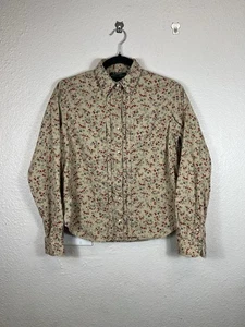 Vintage Lauren Ralph Lauren Western Pearl Snap Shirt Floral Tan Women’s Size S - Picture 1 of 9