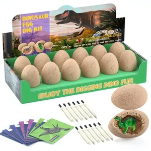 Dinosaur Eggs Excavation Dig Kit - Dinosaur Toys for Kids - Break Open 12 Din... - Picture 1 of 7