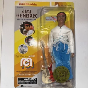Jimi Hendrix 8 Inch Classic Action Figure Toy MUSIC ICONS Mego Sealed NEW - Picture 1 of 6