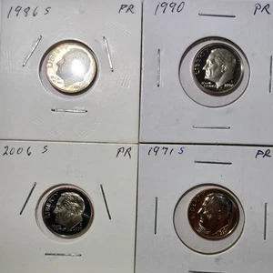 Lot von 4 Roosevelt Proof Groschen wie abgebildet - Bild 1 von 2