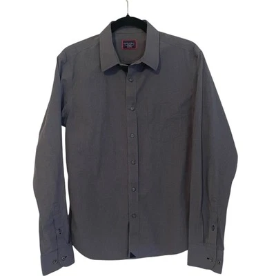 Untuckit Gray Button Down Long Sleeve Shirt Medium Slim Fit Mens - Image 1 of 4