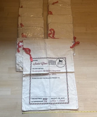Новый (10) холст Санта подарок мешок Рождество Санта подарок сумка персонализированный 19 x 26  - Изображение 1 из 4