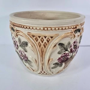Antica jardinière ceramica artistica Weller Roma avorio misura media altezza 7,25" - Foto 1 di 8