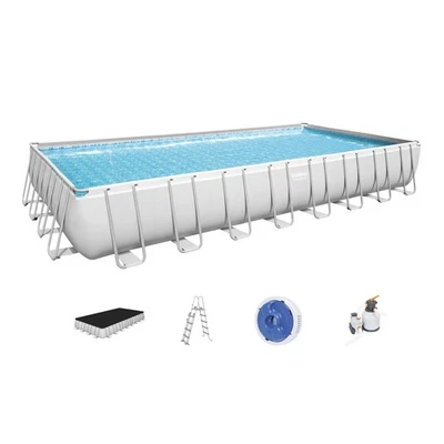 BESTWAY Piscina 956x488x132 cm Power Steel bianco arredo giardino e tempo libero - Immagine 1 di 4