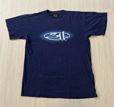 Camisa Vintage Anos 90 Brockum 311 Logotipo 'Alien' Grande Três Onze Nick Hexum EUA - Imagem 1 de 4