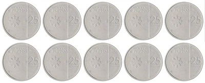 Philippines 25 Sentimo, 2017-2020, KM #299, Mint X 10 PCS - Image 1 of 4