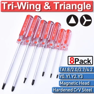 4/8PCS Tri-wing Triangle Y-Screwdriver Repair Security Tools Precision Magnetic - Picture 1 of 21