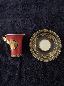 VERSACE x ROSENTHAL RED MEDUSA ESPRESO CUP & SAUCER SET. No Box, 4 available - Picture 1 of 8