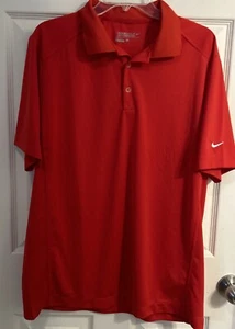 Nike Golf Polo Tour Performance Shirt Men's Large Dri-Fit Red Short Sleeve - Picture 1 of 6