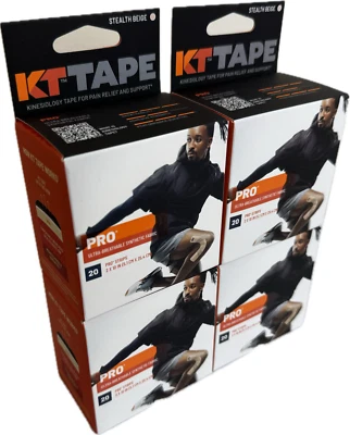 4 Pk KT Tape Pro 20 Strip 10" Precut Stealth Beige (New in Box) - Image 1 of 4