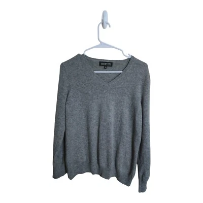 Jones New York Colección Mujeres L Gris Suéter Cachemira Minimalista Preppy Carrera  Foto 1 de 4