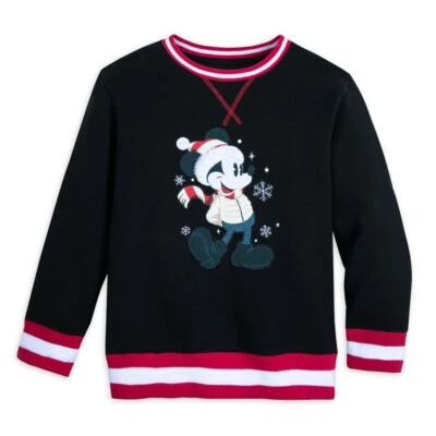 NWT Disney Store Mickey Mouse Boys Sweatshirt Christmas Black U pick - Image 1 of 3