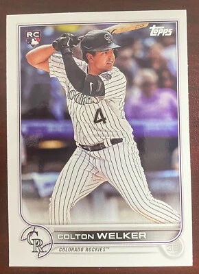 2022 Topps #480 Colton Welker Rookie Colorado Rockies RC - Image 1 of 2
