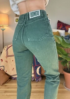 Vintage 80s/90s Forest Green High-Waisted BONGO Mom Jeans! 23” Waist - Image 1 of 4