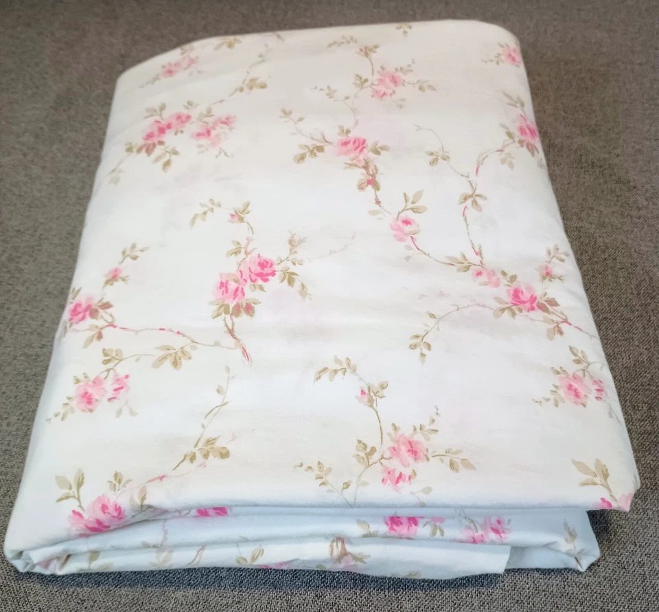 Farmhouse By Rachel Ashwell Rose Queen Flat Sheet Cotton Cottage Chic - Image 1 of 4