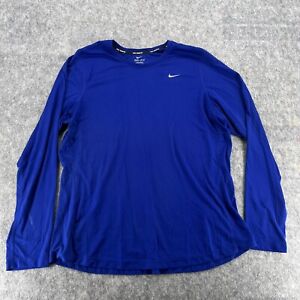 Nike Womens Blue Running Dry Miler Running Shirt Plus Size 2X
