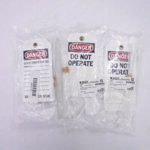 30 Brady 65501 LOTO Danger Do Not Operate Self Laminating Tags w/Zip Ties Safety - Picture 1 of 2