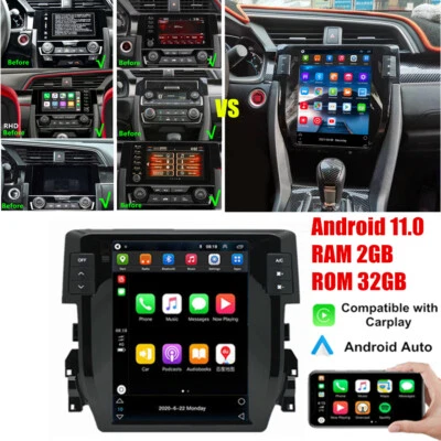 9.7Zoll Android 11.0 Autoradio GPS 2+32GB Für Honda Civic 2016-2020 mit Carplay - Bild 1 von 4