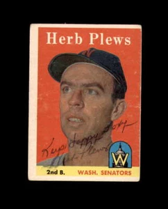 Herb Plews Signed 1958 Topps Washington Senators Autographed - Picture 1 of 2