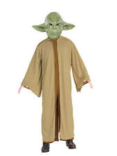 Yoda Costume Mens Official Star Wars Jedi Jumpsuit Hooded Robe Mask Rubies