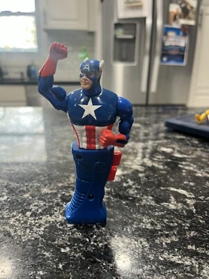 "Juguete de lucha manual Capitán América 2001 Taco Bell Marvel raro 5,5"" funciona" Foto 1 de 2