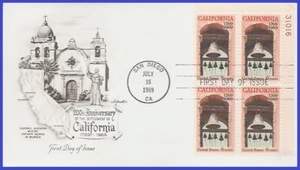 USA4 #1373 U/A ARTMASTER FDC PB4  California Settlement - Picture 1 of 1