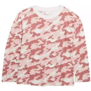 Melrose And Market Girls Long Sleeve T-Shirt Pink Compact Camo Size M 8/10 NWT - Picture 1 of 5