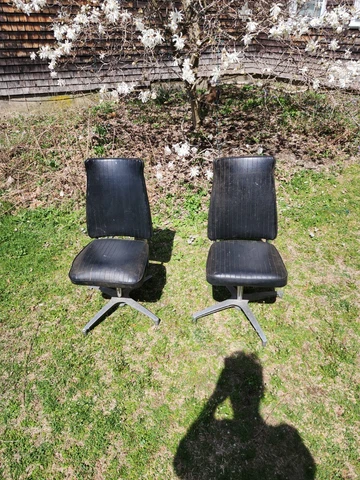 Vintage MCM Brody Aluminum Steel Swivel Chairs Cover