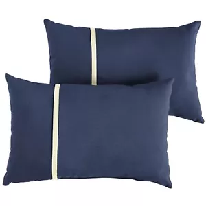 Indoor Outdoor Sunbrella Lumbar Pillows, Set of 2, 2 Count (Pack of 1), Canva... - Picture 1 of 8