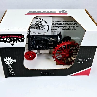 Farmall F-12 Tractor McCormick Deering Die Cast Metal Red USA Made Scale Model - Image 1 of 4