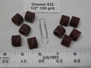 (10) NEW Dremel 432 Sanding Drums - 120 Grit - 1/2" Rotary Tool Band Sleeve - Picture 1 of 3