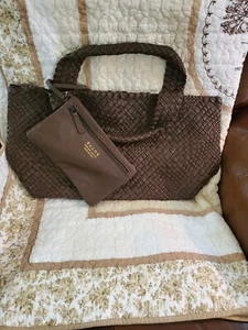 Authentic FALOR Italia Woven Leather Tote –Dark Brown – NWT - $800 - Picture 1 of 3