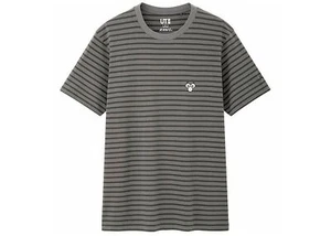 KAWS x Uniqlo BFF Unisex Herren Striped Tee Dunkelgrau Neu Limited Edition Größe XS - Bild 1 von 9