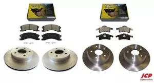 FRONT + REAR BRAKE DISCS + CERAMIC PADS FOR JEEP GRAND CHEROKEE WJ WG 2002-2004 - Picture 1 of 2
