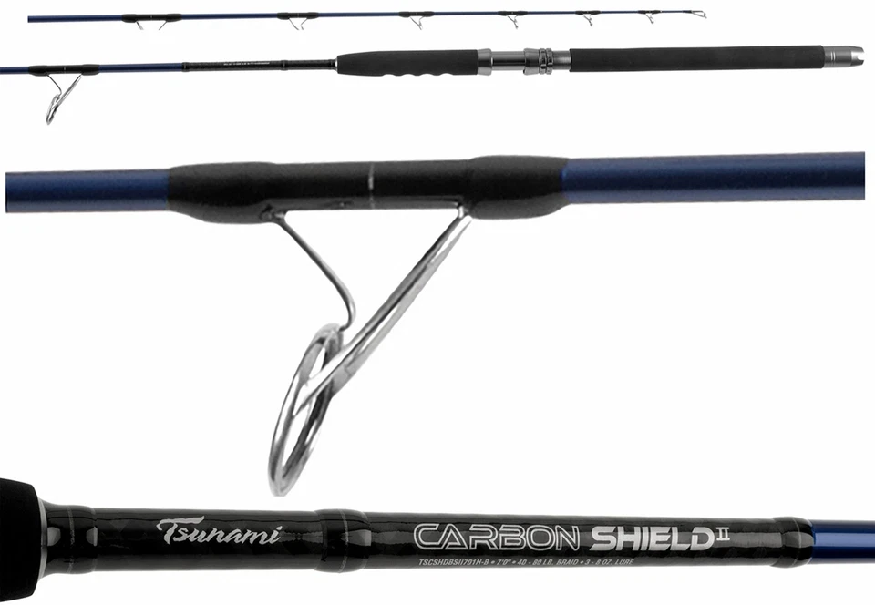 Tsunami Carbon Shield II Boat Spinning Popping Rods - Image 1 of 1