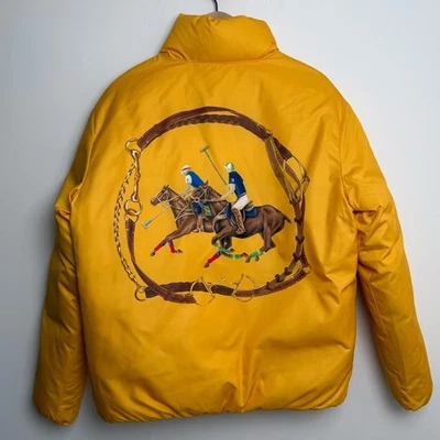Polo Ralph Lauren Equestrian Puffer Jacket – Yellow – Size M - Image 1 of 4