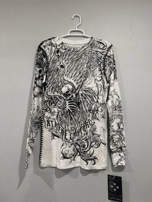 Xtreme Couture Y2K Térmico Manga Larga Calaveras Gótico Emo Grunge MMA Para hombres Pequeño Foto 1 de 3