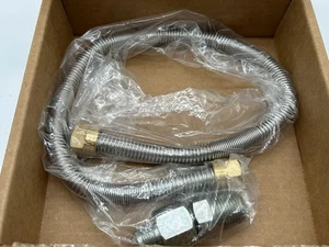 24 In. Whistle Free Flex Hose for Gas Fire Pits, 3/8 In. with 1/2 In. NPT Adapte - Picture 1 of 3