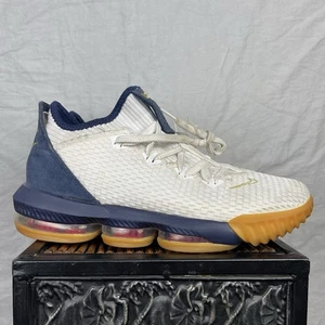 Nike LeBron 16 Halbschuhe Herren Größe 9,5 weiß marineblau Gummi USA Basketball CI2668-101 - Bild 1 von 15