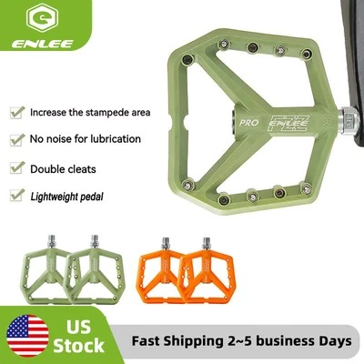 ENLEE MTB Road Bike Nylon Pedals Lightweight Widen 9/16inch DU Bearing Pedals