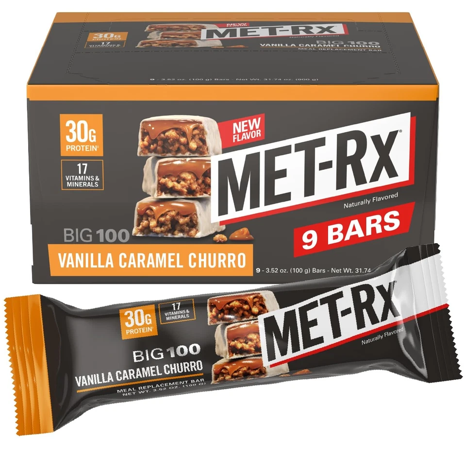 MET-Rx Big 100 Colossal Protein Bars Meal Replacement 9 Count Exp Jul 2 21