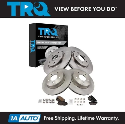 TRQ Brake Pad & Rotor Kit Ceramic Fits 2021-2023 Nissan Rogue - Image 1 of 4