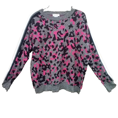 SUÉTER MUJER MICHAEL STARS L NEGRO ANIMAL PRINT JERSEY Y2K ALGODÓN ELÁSTICO Foto 1 de 4